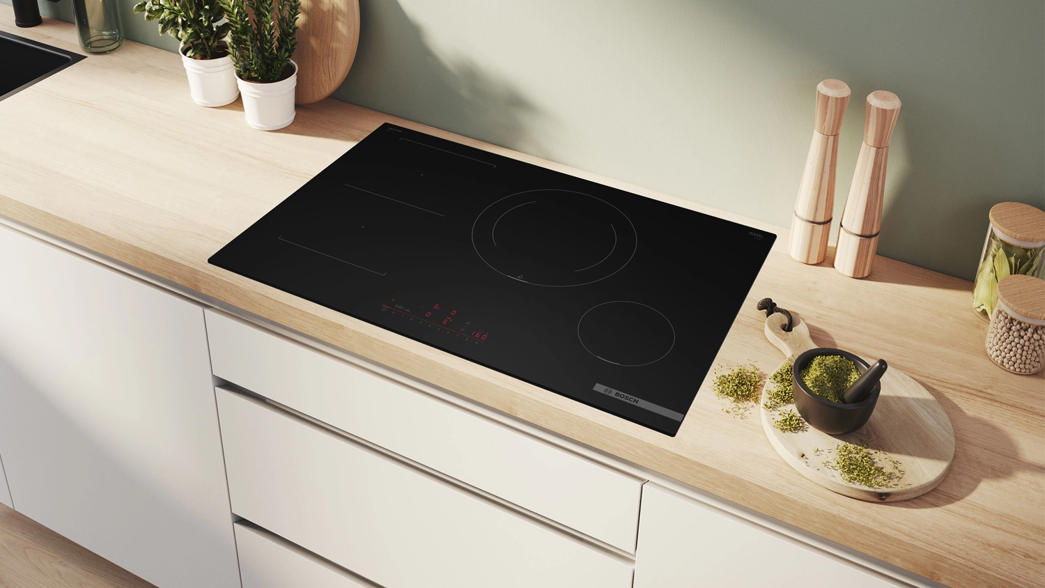 Indukčn&iacute; varn&aacute; deska Bosch souč&aacute;st&iacute; kuchyňsk&eacute; linky