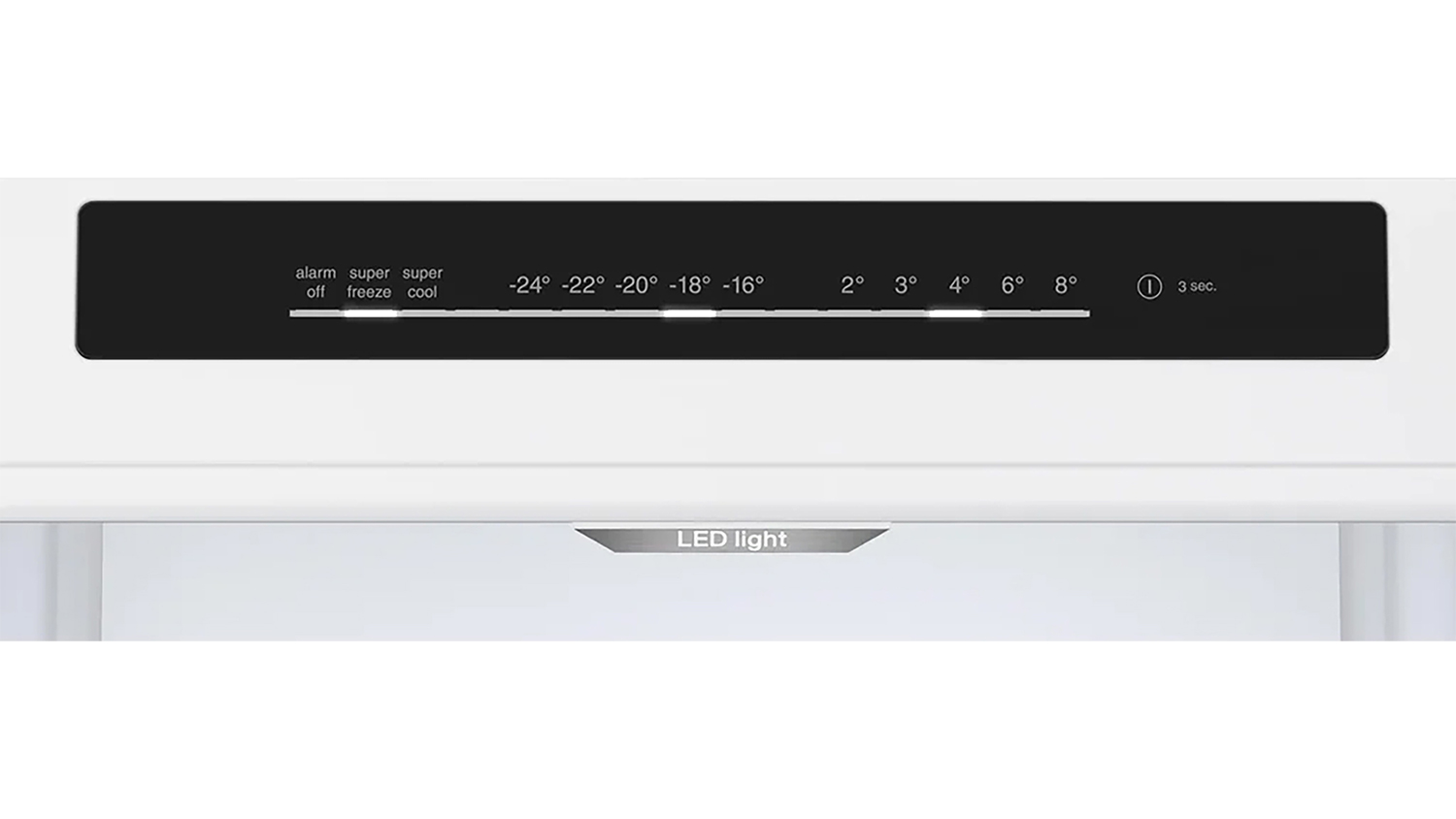 Ovládací LED panel chladničky Bosch
