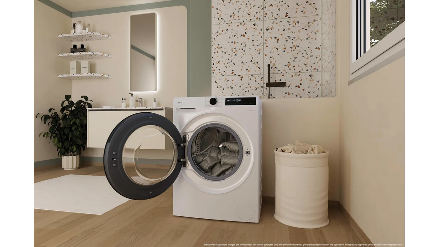 Pračka Candy BR 38SBL6-S Slim ProWash 500 v interi&eacute;ru