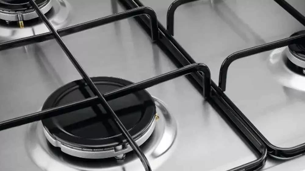 Detail na kohoutky a podpěry plynové varné desky Electrolux KGS6404SX_03