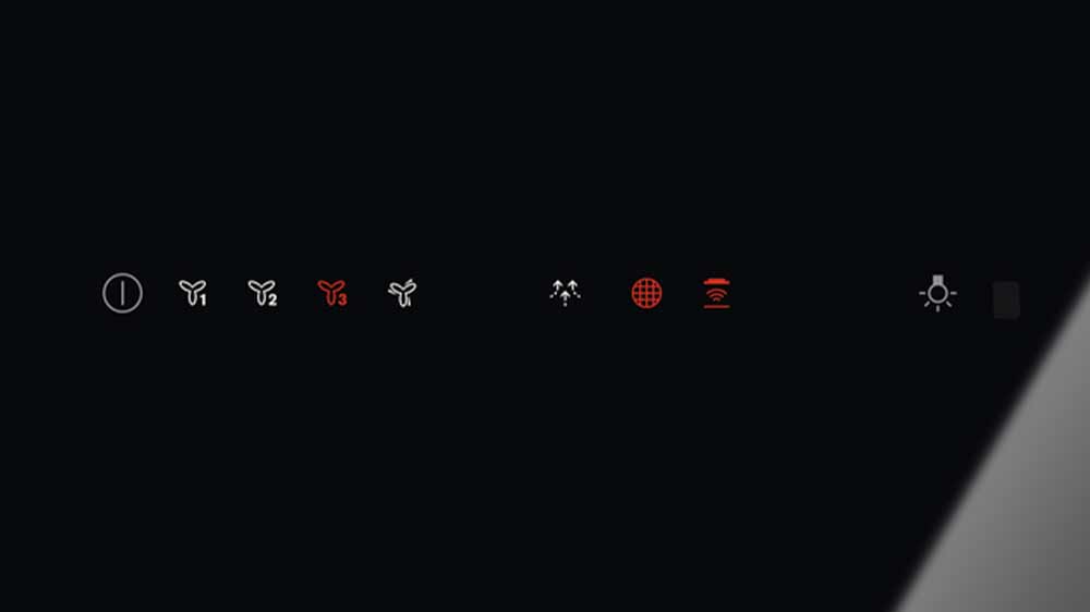 Detail dotykového ovládání na digestoři ELECTROLUX LFV416K_02