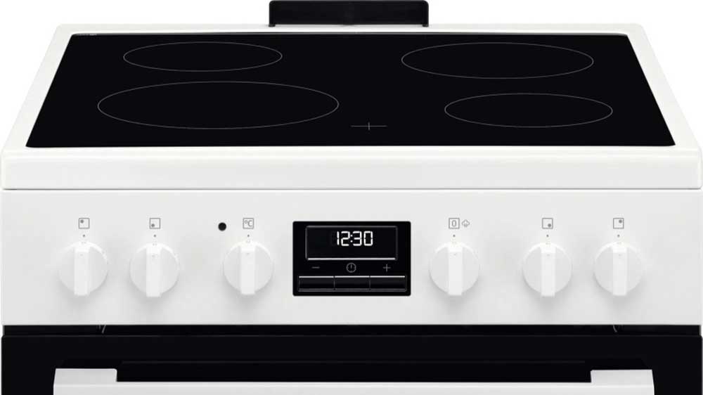 Detail varné desky a ovládání sklokeramického sporáku Electrolux LKR664177W_02