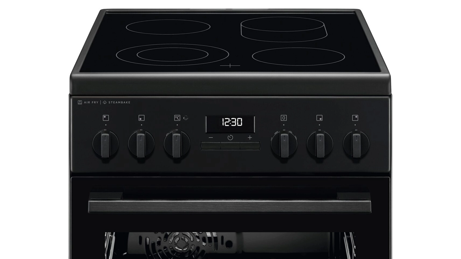 Ovládací panel sklokeramického sporáku Electrolux 600 SteamBake LKR564277K