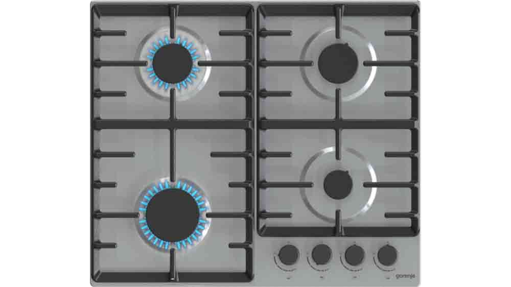 Plynová varná deska Gorenje G642ABX s hořícími hořáky_02