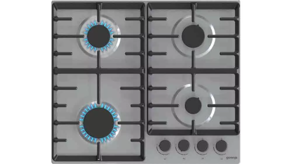 Plynová varná deska Gorenje G642ABX s hořícími hořáky_02