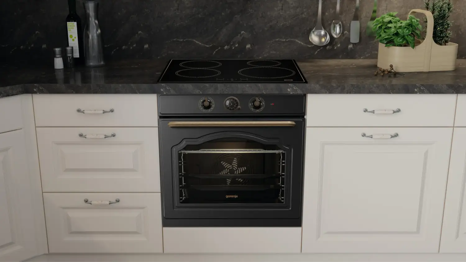 Vestavná trouba Gorenje BOS67371CLB součástí kuchyňské linky
