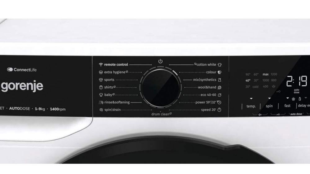 Automatická pračka Gorenje WPNA94A1ALPWIFI ovládací panel_02