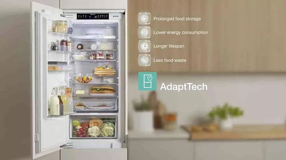 Otevřená lednice Gorenje s vizualizací technologie AdaptTech_03