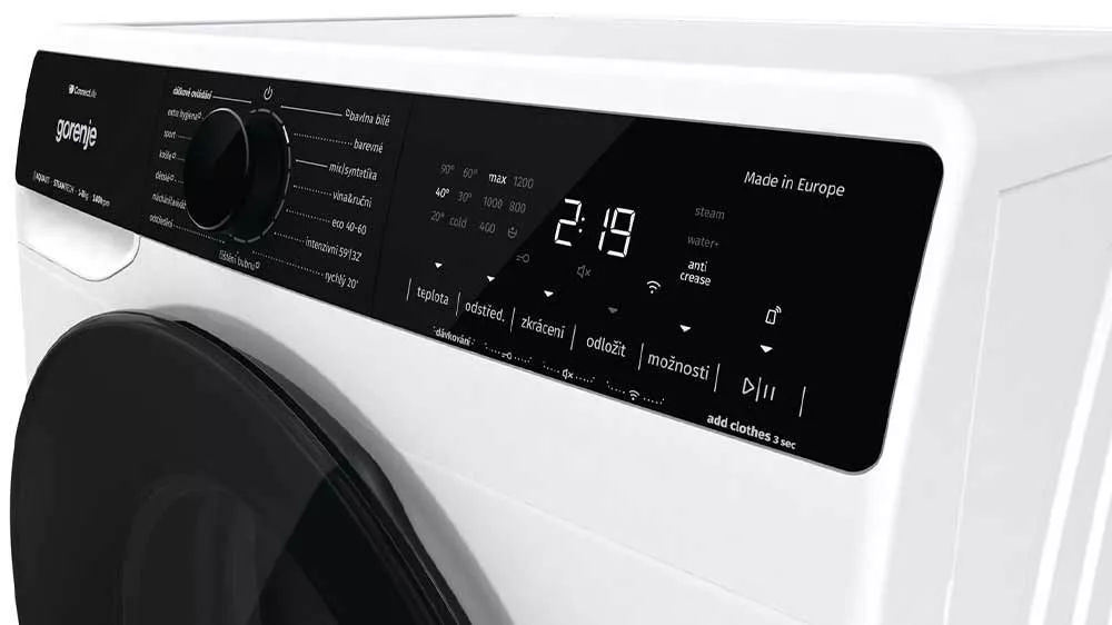 Ovládací panel pračky s předním plněním Gorenje W2PNA84SAW/CZ_03