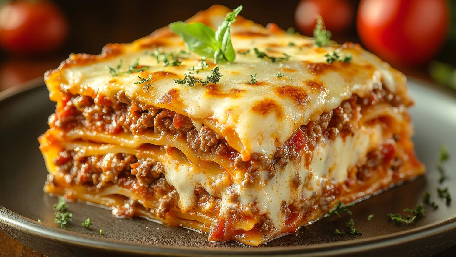Porce lasagn&iacute; na tal&iacute;ři