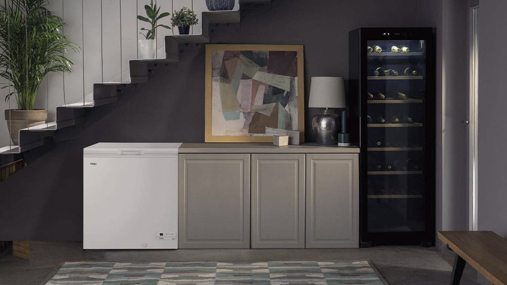 Pod schody stojící pultová mraznička HAIER HCE251E_03