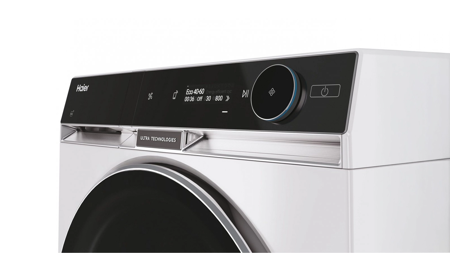 Digitální dotykový displej u pračky se sušičkou Haier HWD120-BD16397EUS