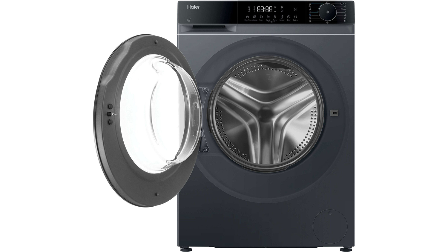 Pračka se sušičkou Haier HWD80BP14357GTUS s otevřenými dvířky