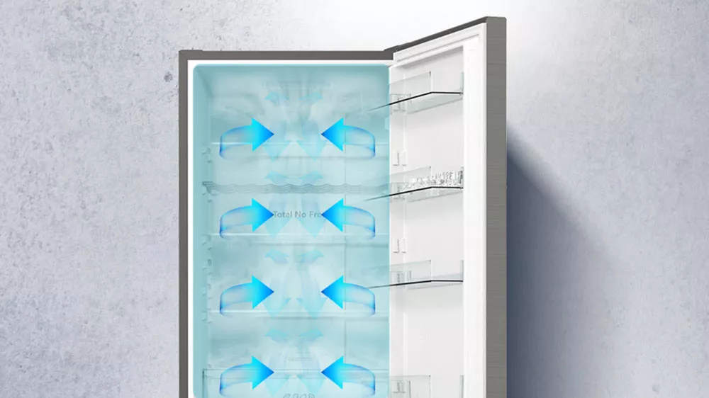Rovnoměrná distribuce vzduchu Multi Air Flow v kombinované chladničce Hisense RB390N4AWE_02