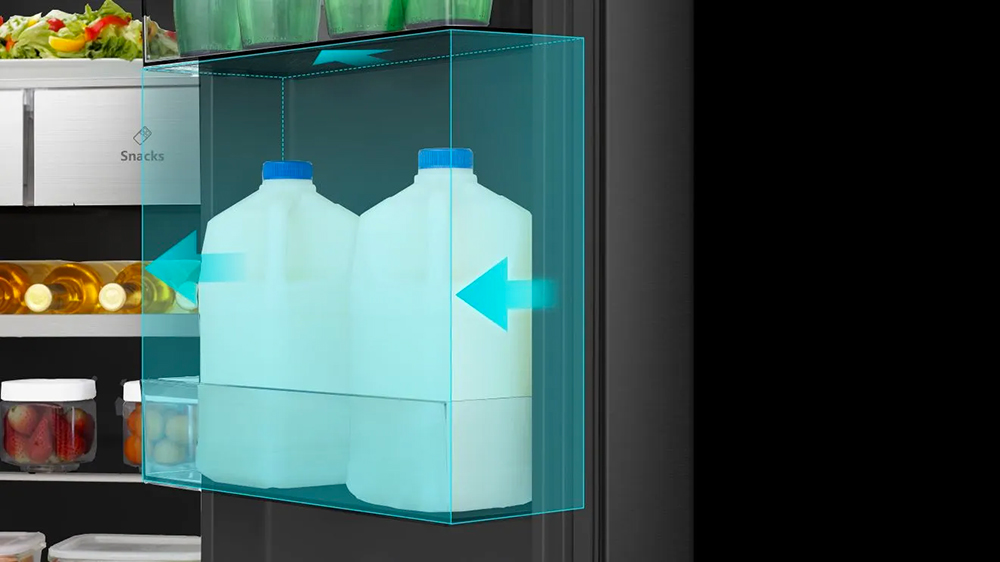 Otvorená chladnička s priehradkou XXL a nápoji_07