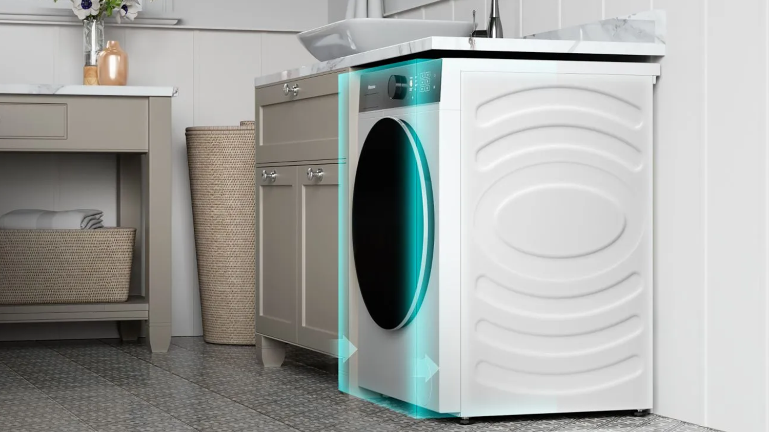 Pračka Hisense WF5I1045BWQ v interi&eacute;ru