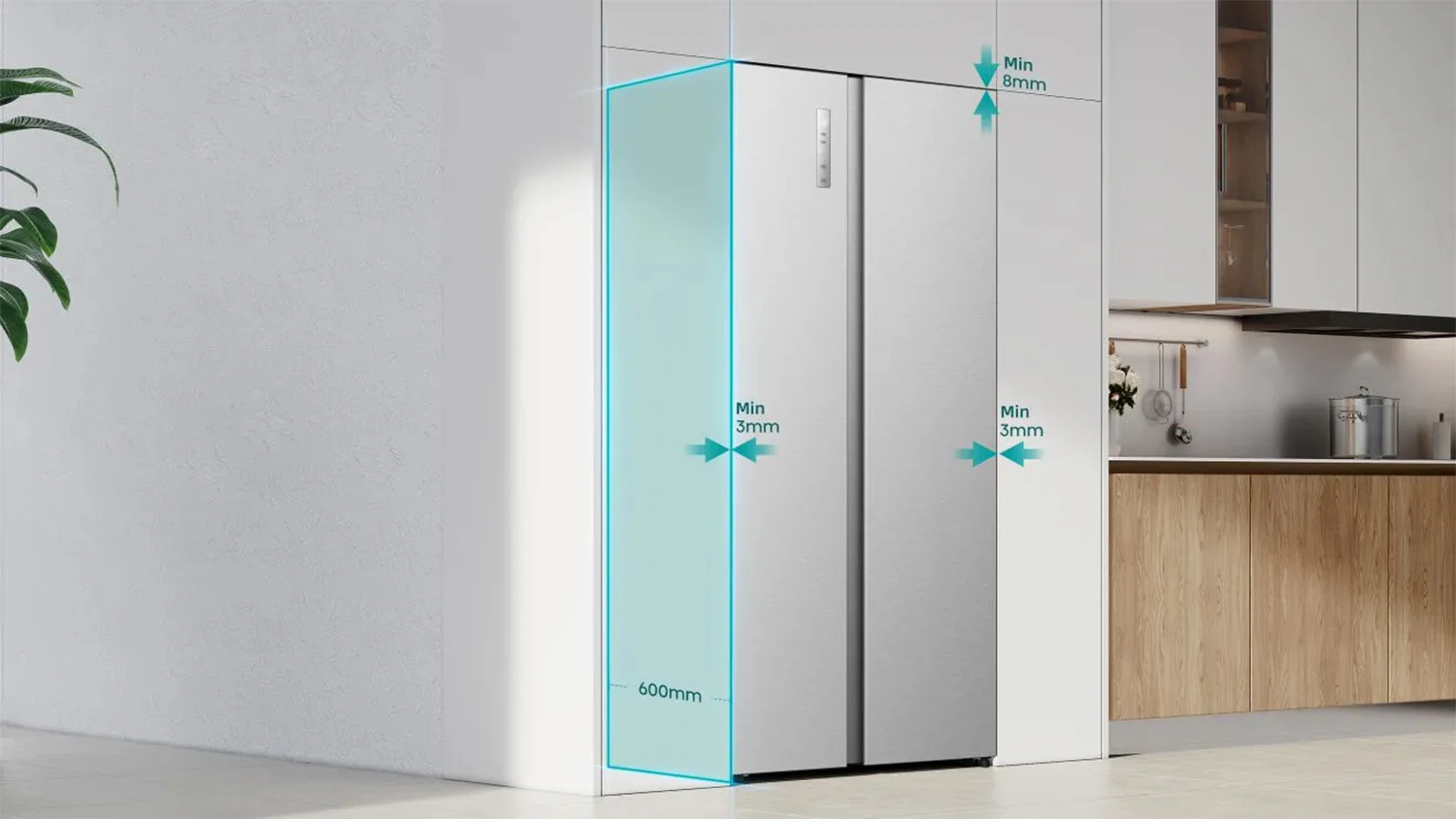 Kombinovaná chladnička Hisense RS3P538NAIE v interiéru