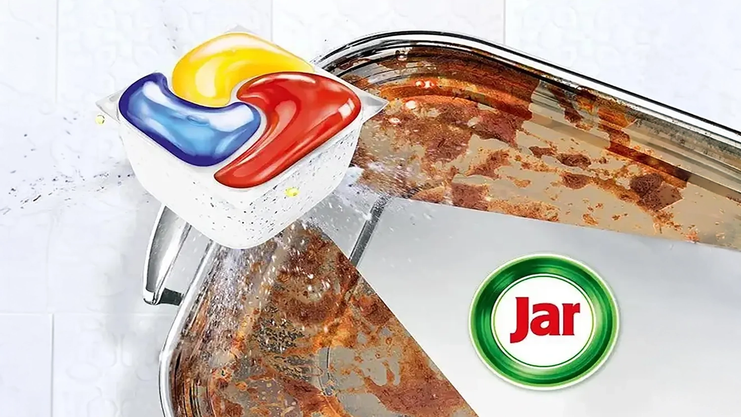 Účinek tablety na zaschlou špínu