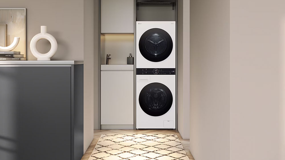 Pracia veža LG WT1210EGF umiestnen&aacute; na balk&oacute;ne