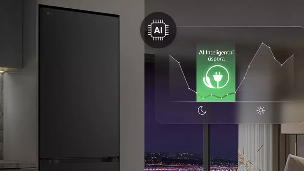 AI inteligentná úspora pri chladničke LG