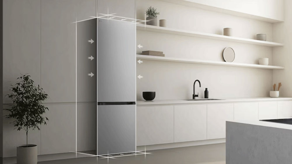 Kombinovan&aacute; chladnička LG GBBSJ2CCPY v kuchyni