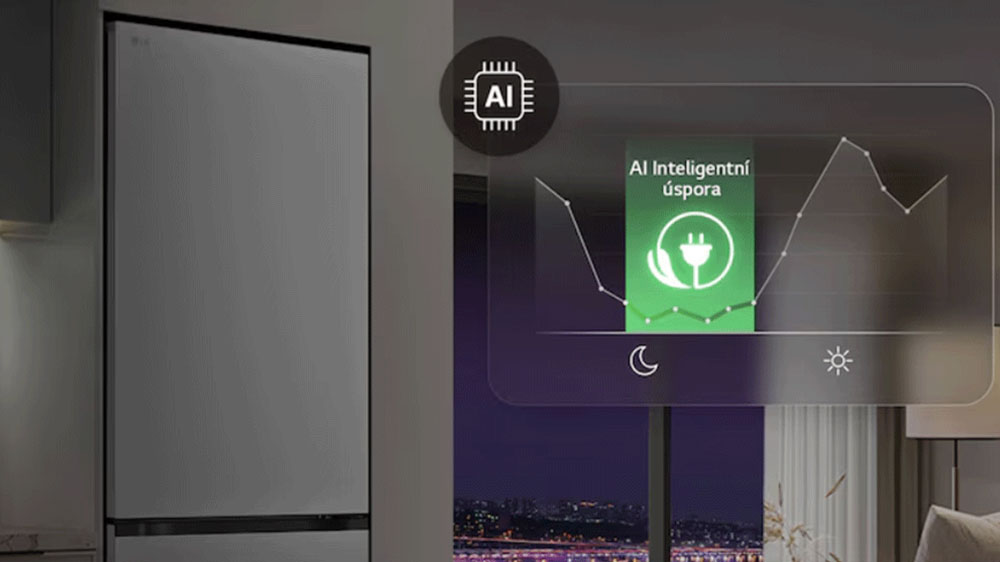 AI inteligentn&aacute; &uacute;spora s chladničkou LG GBBSJ2CCPY