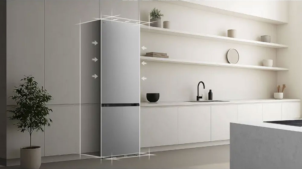 Chladnička LG GBBS322CSW v priestore kuchyne