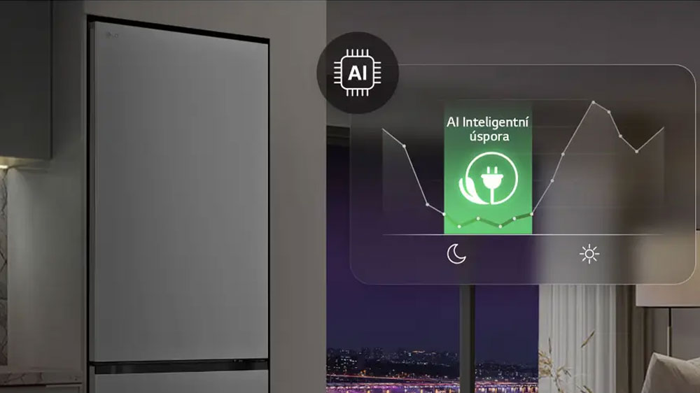 AI inteligentn&aacute; &uacute;spora s chladničkou LG GBBS322CSW
