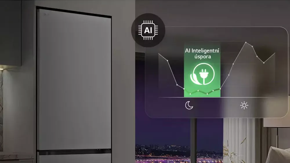 AI inteligentná úspora s chladničkou LG GBBS322CSW