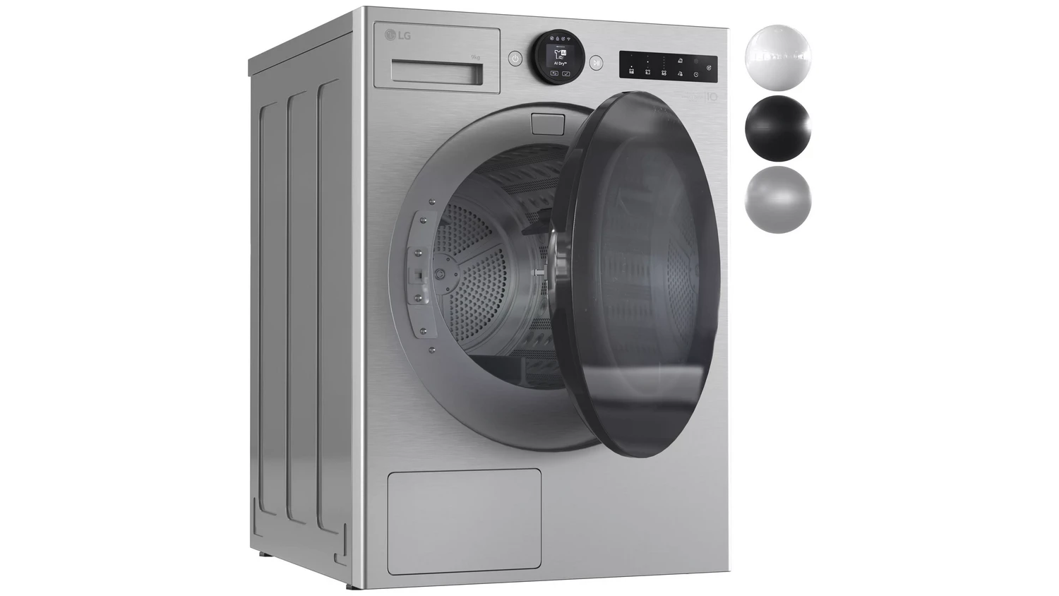 Sušička bielizne LG RHX7009TSB s otvorenými dvierkami