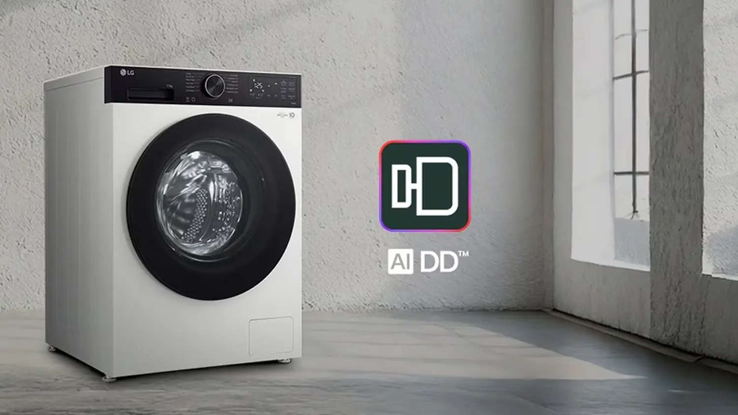 Vizualizácia technológie AI DD práčky LG F4X5013TLC