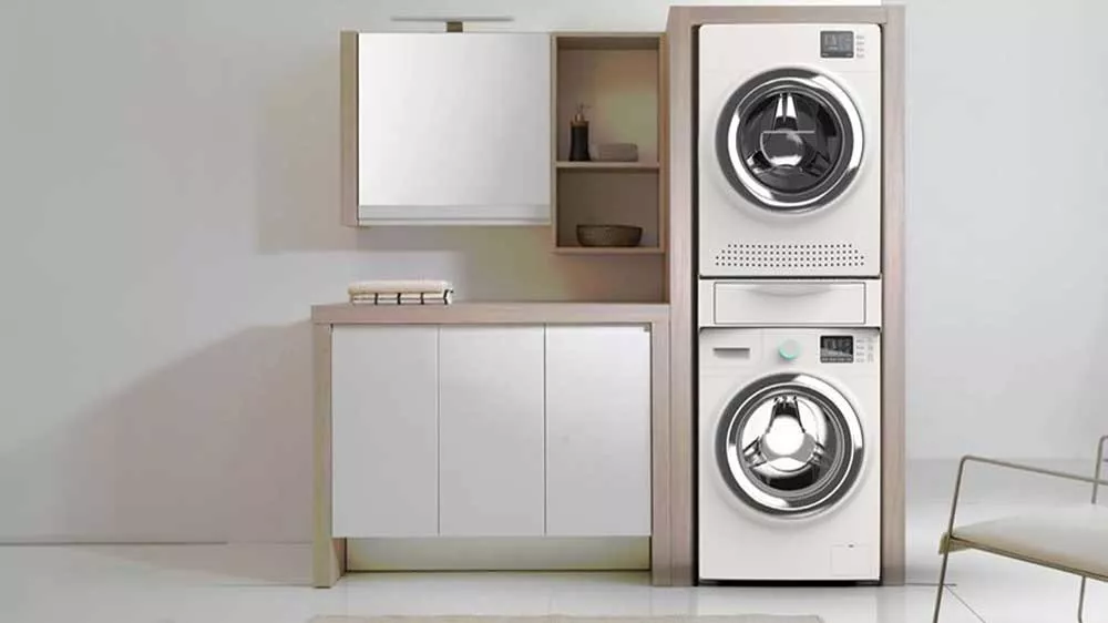Koupelna s pračkou, su&scaron;ičkou a MELICONI 656112 Torre Extra L60_02