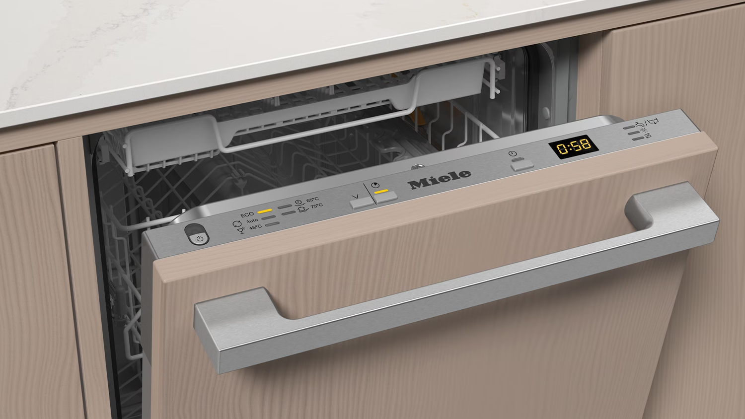 Detail na ovl&aacute;dac&iacute; panel um&yacute;vačky Miele G 5590 SCVi