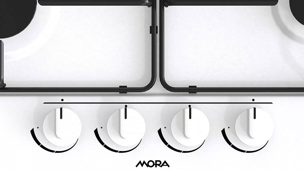 Pohled z bl&iacute;zka na ovl&aacute;d&aacute;n&iacute; plynov&eacute; varn&eacute; desky Mora VDP 647 W_03