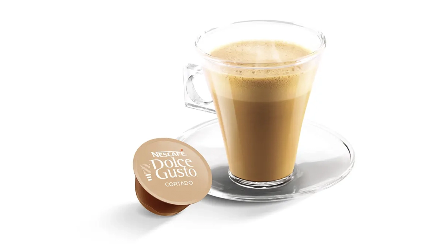 Cortado Espresso Macchiato připraven&eacute; z kapsl&iacute; Dolce Gusto