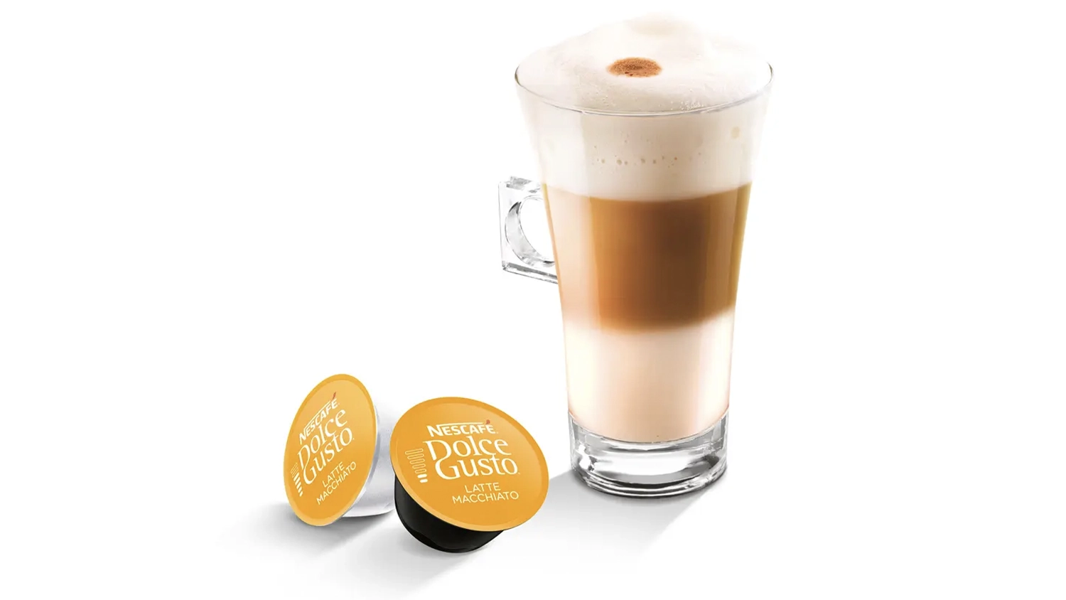 Latte Macchiato připraven&eacute; z kapsl&iacute; Nescaf&eacute; Dolce Gusto