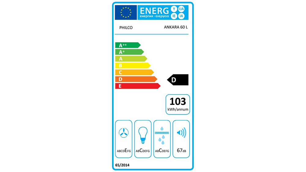 Energetický štítek odsavače PHILCO Ankara 60 L_03