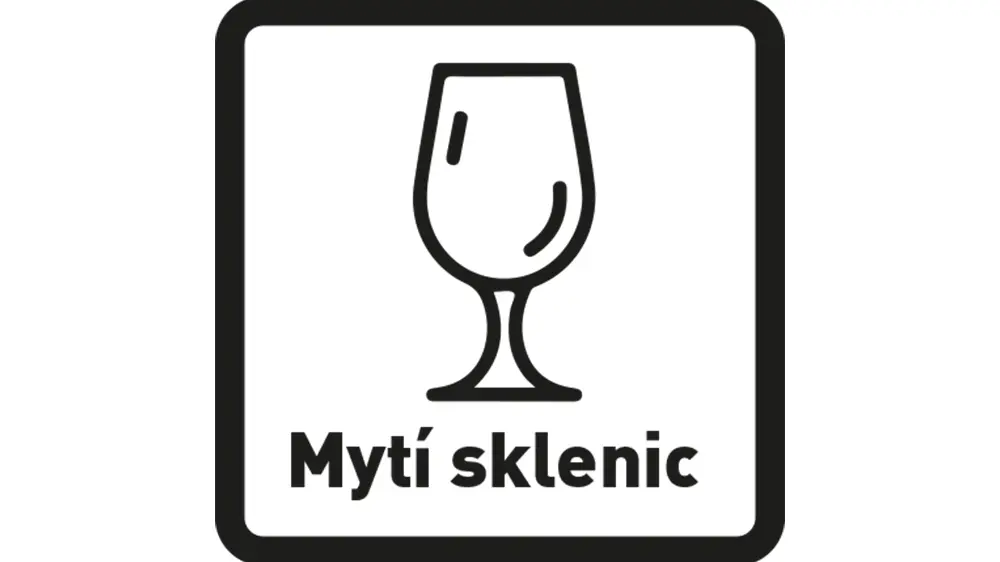 Piktogram programu na mytí sklenic.