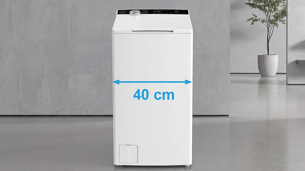 Práčka zhora plnená o šírke 40 cm.