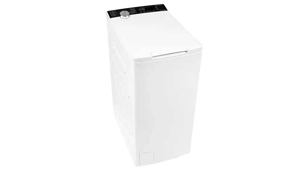 Práčka Philco King stojí v designovej kúpeľni.