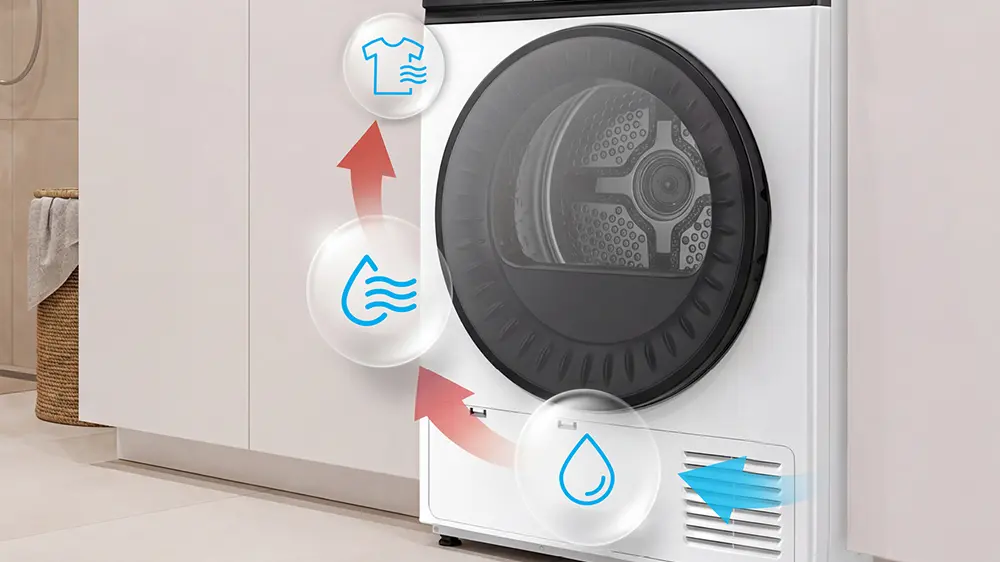 Zobrazení sušení s tepelným čerpadlem sušičky Philco PDCI 9 C King 3.