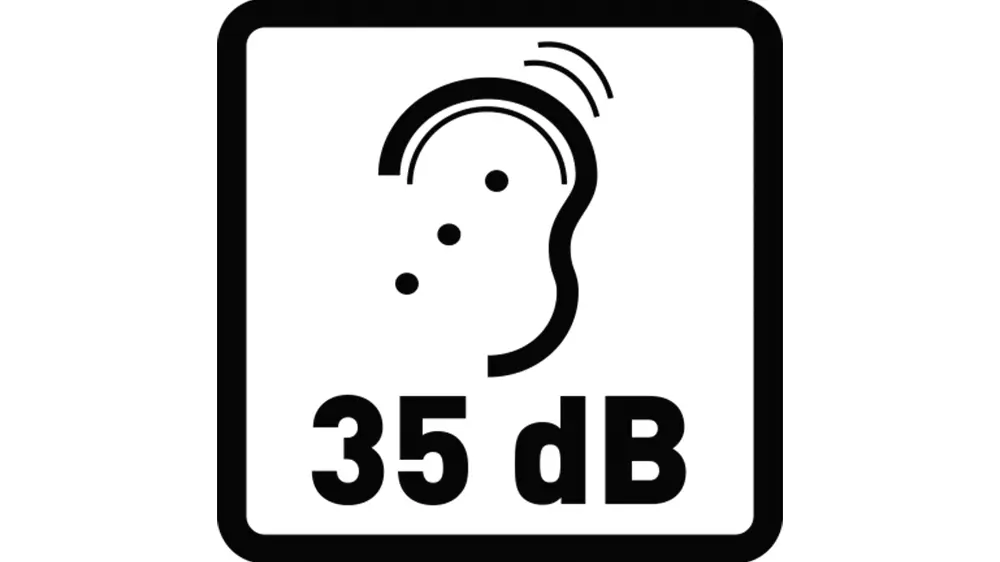 Piktogram znázorňující hlučnost jen 35 dB chladničky Philco PCNI 310 CX