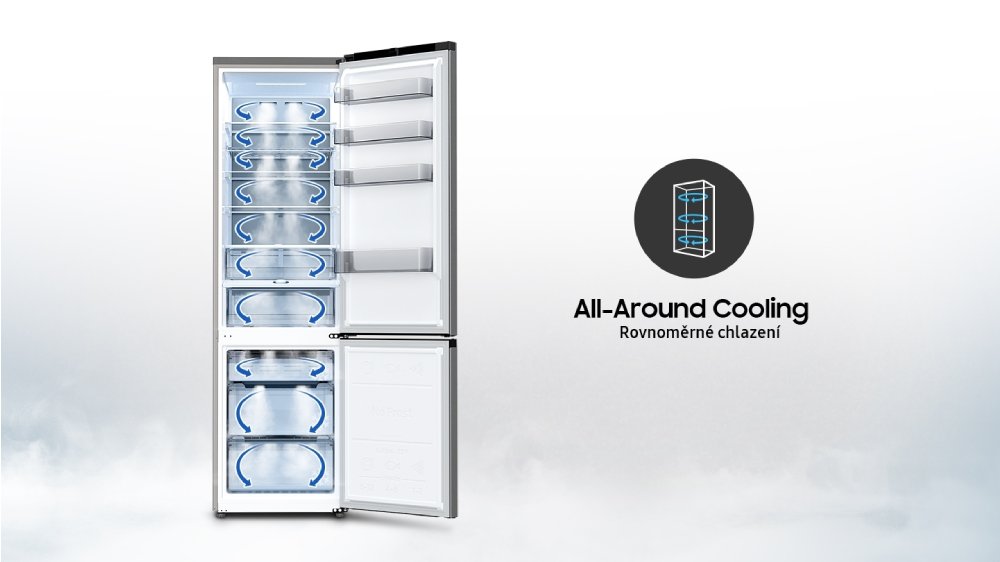 Chladnička Samsung Bespoke RB38A7B6DCS – efektivní chlazení zachová svěžest potravin