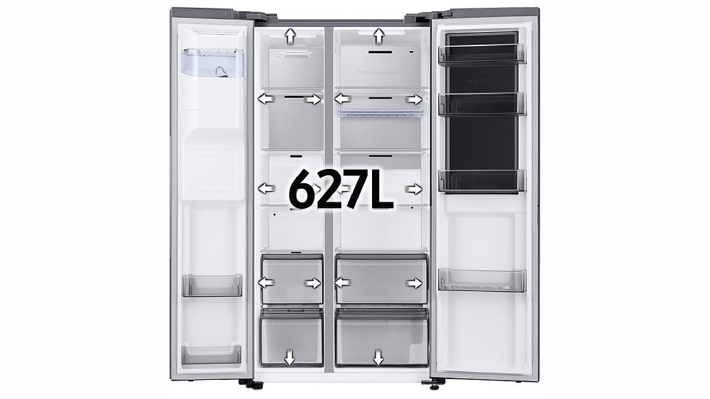 Side by Side chladnička Samsung RH68B8541B1/EF – maximální prostor pro vaše potraviny