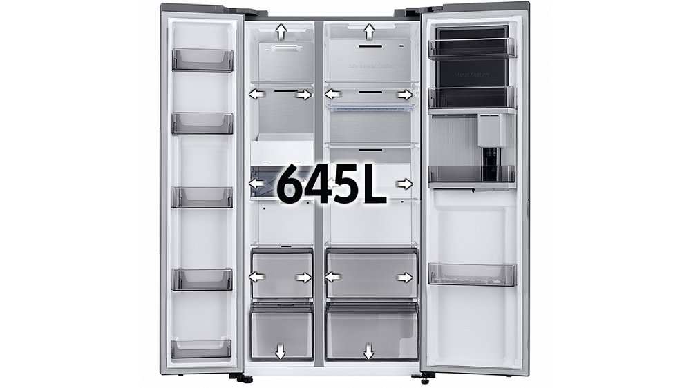 Side by Side chladnička Samsung RH69B8941B1/EF – maximální prostor pro vaše potraviny