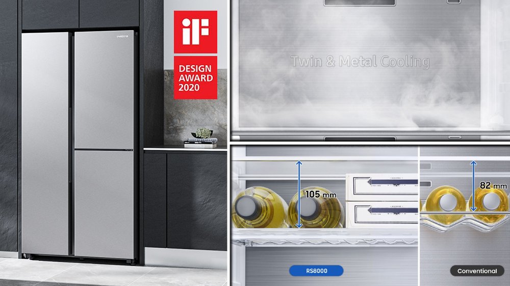 Side by Side chladnička Samsung RH69B8941B1/EF – spojení inovativního designu a špičkových chladicích technologií