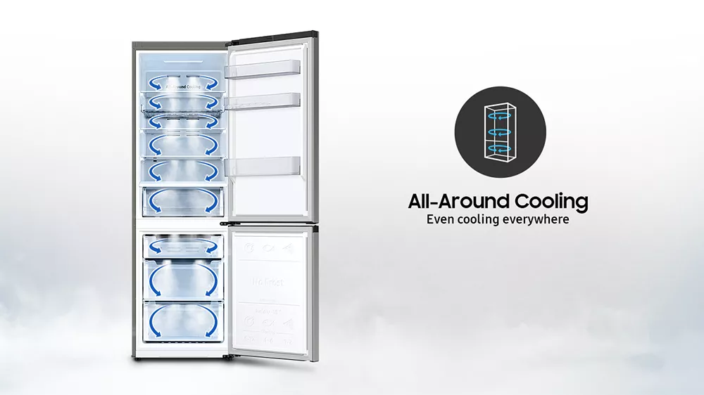 Systém chlazení All-Around Cooling v otevřené kombinované chladničce SAMSUNG RB34C600DSA/EF_02