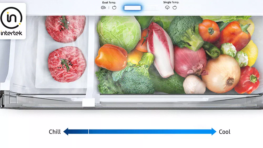 Maso a zelenina v kombinovan&eacute; chladničce Samsung RB38T607BB1/EF_03