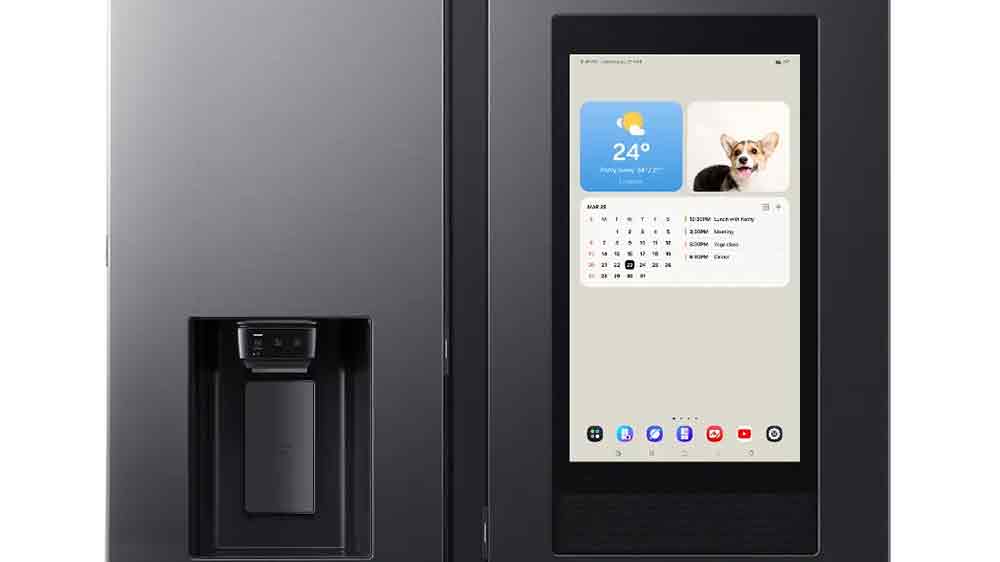 Americk Samsung chladnička s displejom.