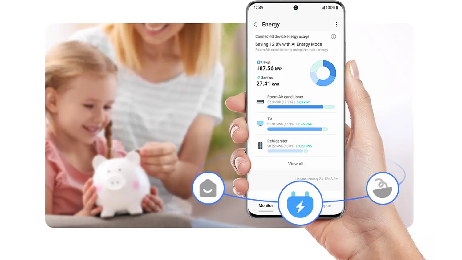 Ovl&aacute;danie kombinovanej chladničky Samsung RB38C600CB1/EF telef&oacute;nom so SmartThings Energy
